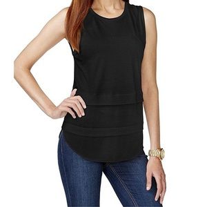 Michael Kors Black Sleeveless Blouse NWT Medium Sheer Top long